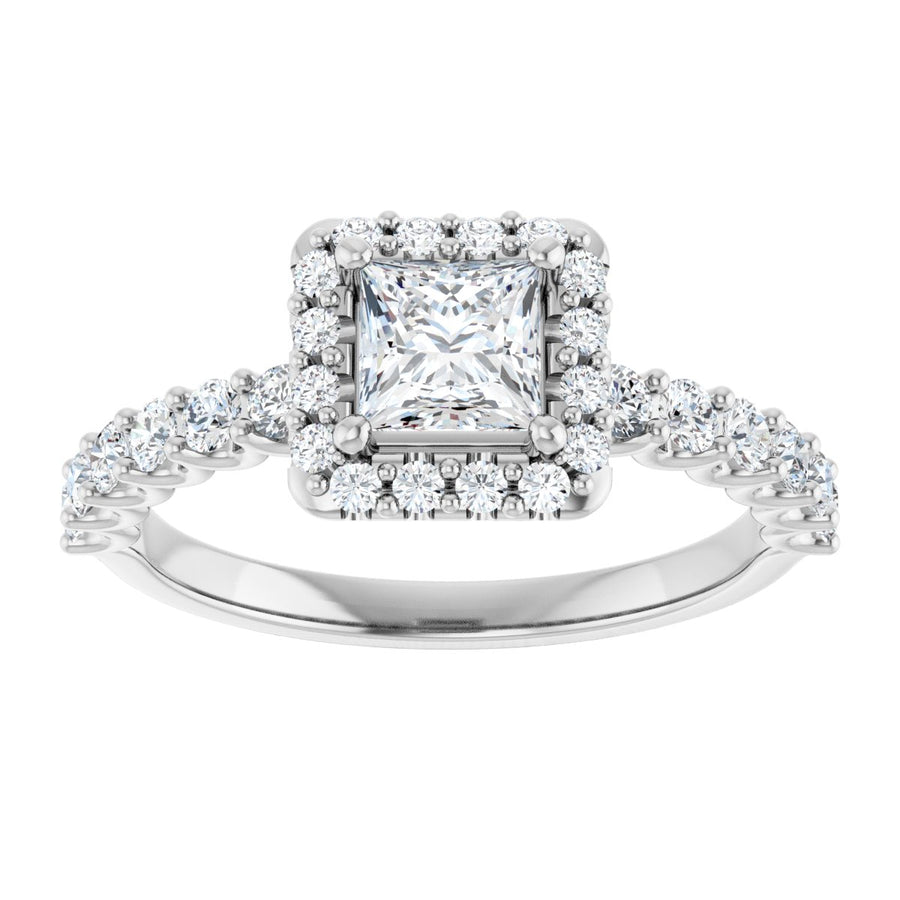 Square Halo-Style Engagement Ring Semi-Mount - gallery - Series 123562