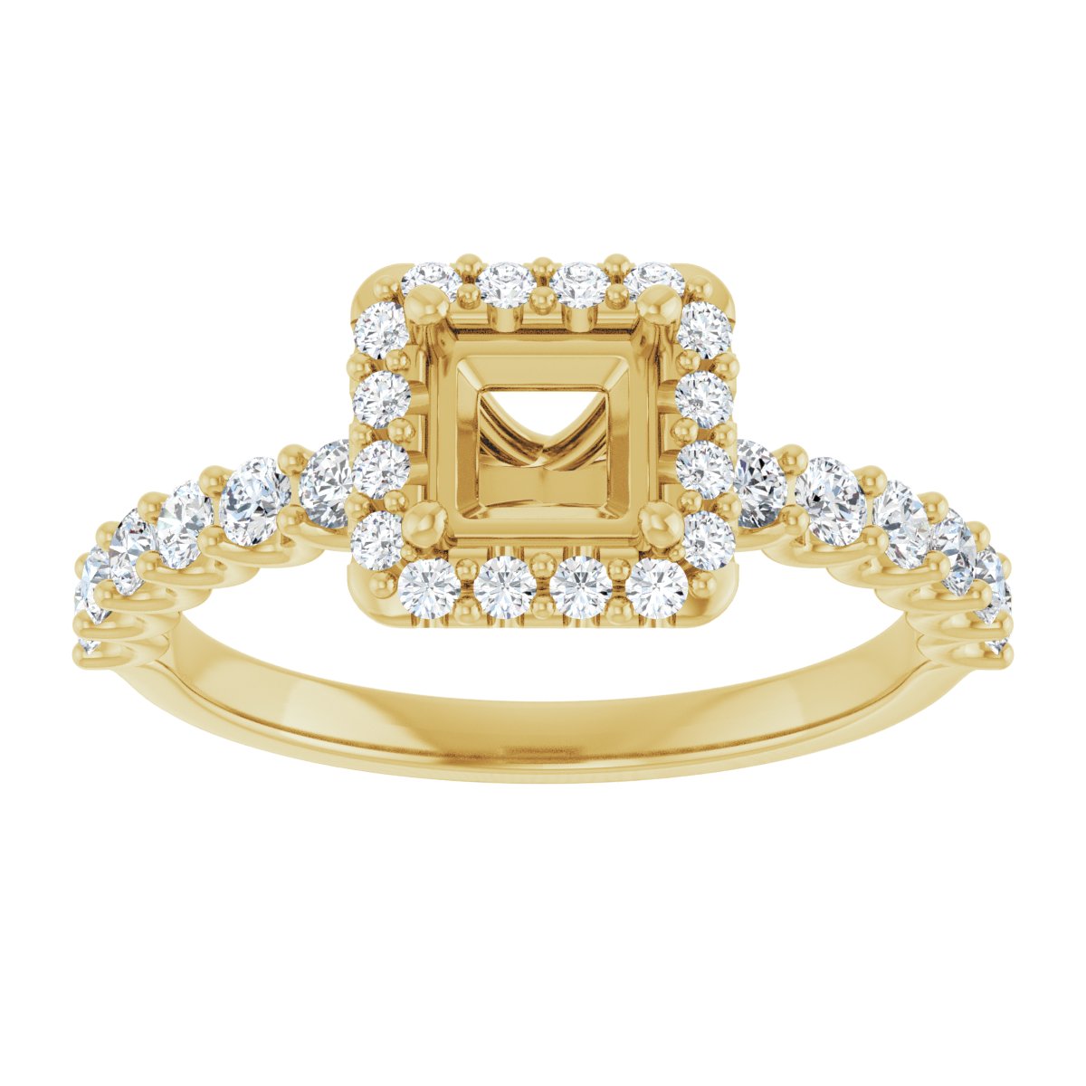 Square Halo-Style Engagement Ring Semi-Mount - gallery - Series 123562