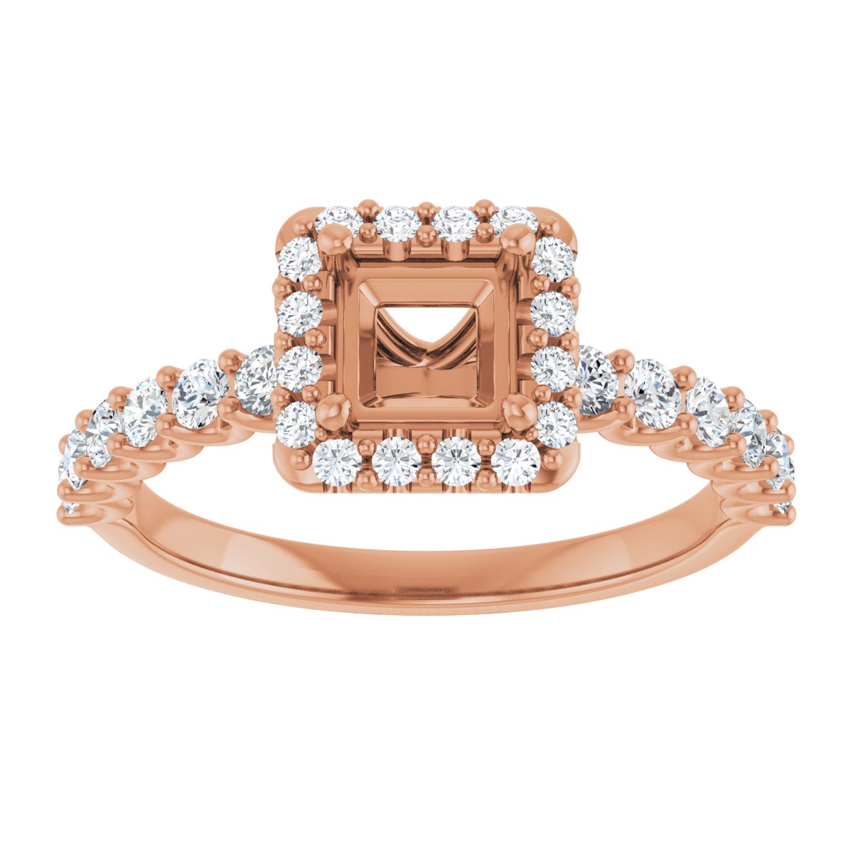 Square Halo-Style Engagement Ring Semi-Mount - gallery - Series 123562