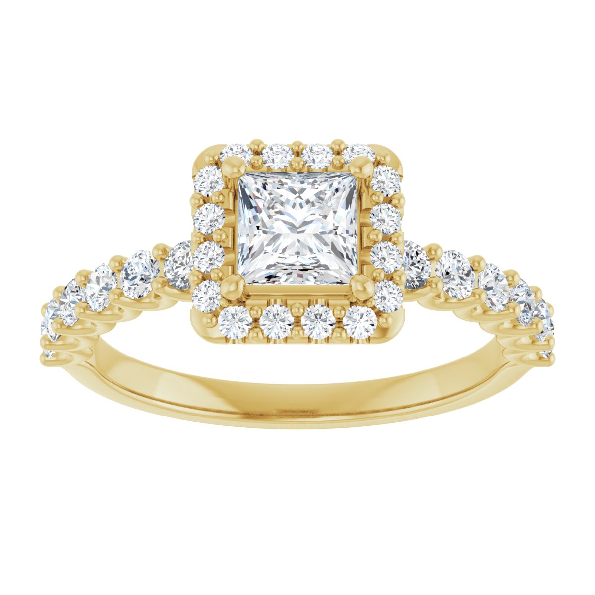 Square Halo-Style Engagement Ring Semi-Mount - gallery - Series 123562