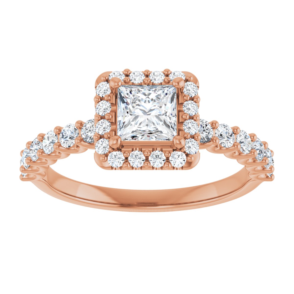 Square Halo-Style Engagement Ring Semi-Mount - gallery - Series 123562