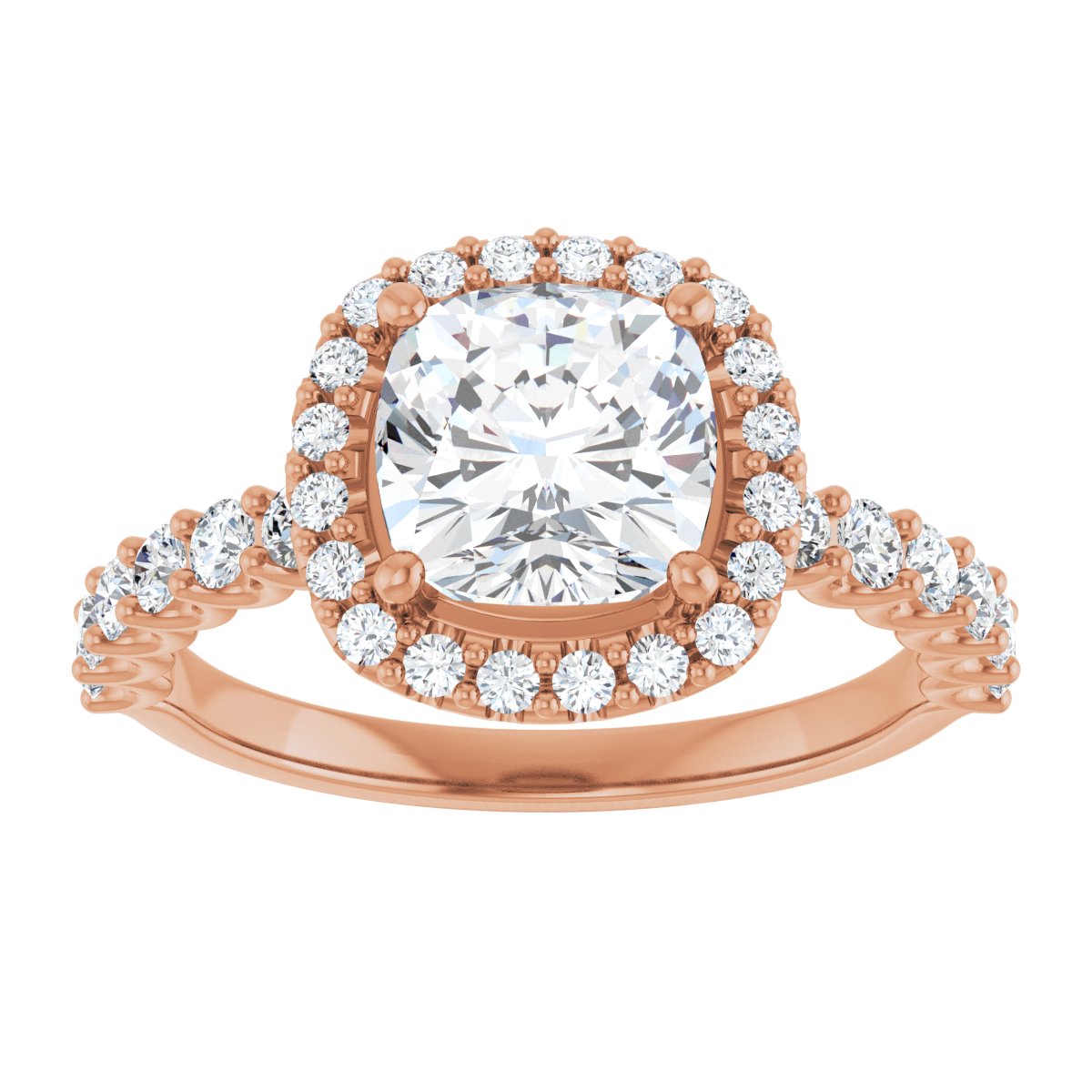 Cushion Halo-Style Engagement Ring Semi-Mount - gallery - Series 123562