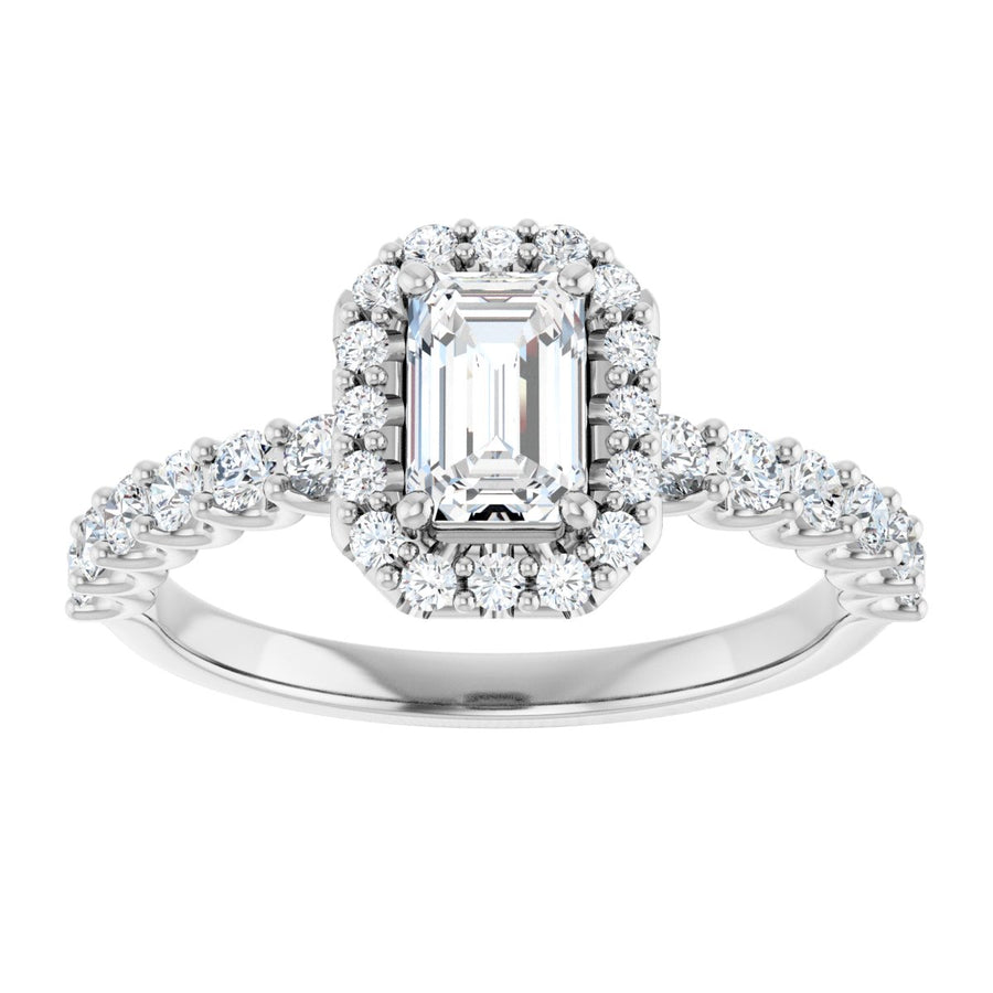 Emerald Halo-Style Engagement Ring Semi-Mount - gallery - Series 123562
