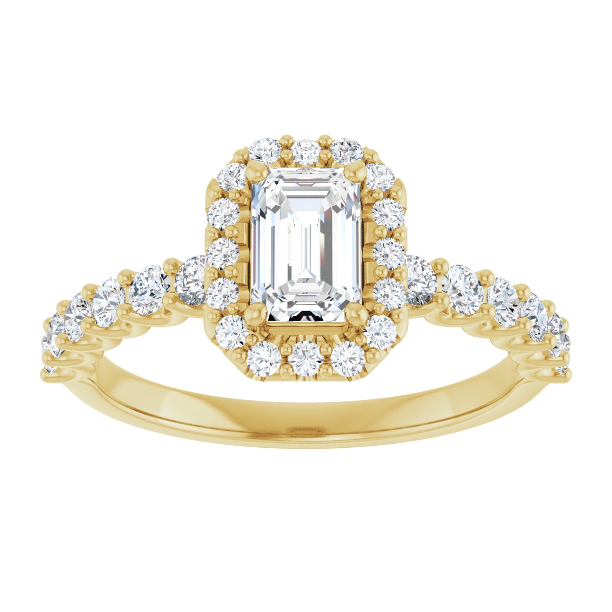 Emerald Halo-Style Engagement Ring Semi-Mount - gallery - Series 123562