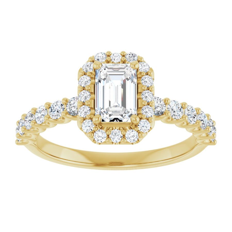 Emerald Halo-Style Engagement Ring Semi-Mount - gallery - Series 123562