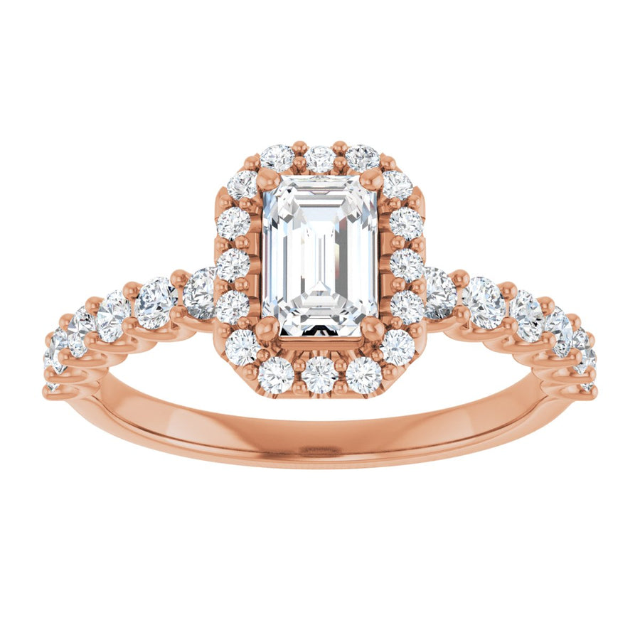 Emerald Halo-Style Engagement Ring Semi-Mount - gallery - Series 123562