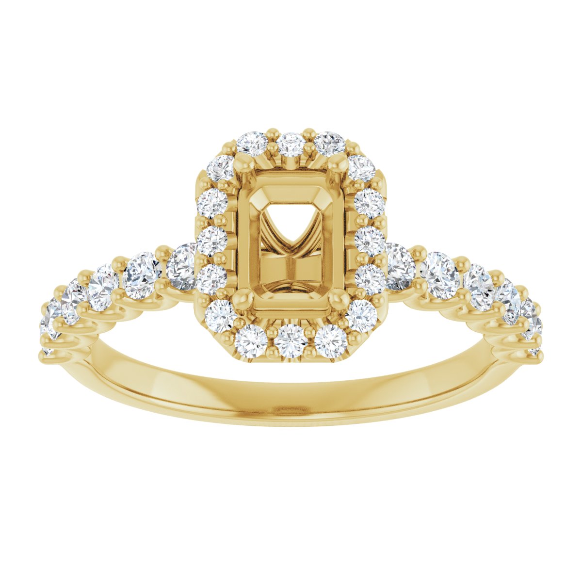 Emerald Halo-Style Engagement Ring Semi-Mount - gallery - Series 123562