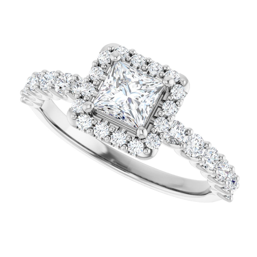 Square Halo-Style Engagement Ring Semi-Mount - gallery - Series 123562