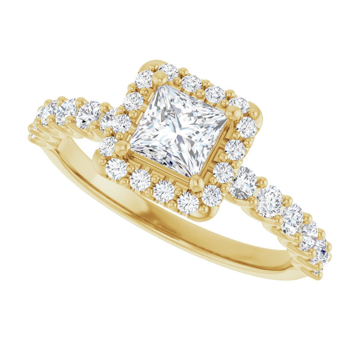 Square Halo-Style Engagement Ring Semi-Mount - gallery - Series 123562