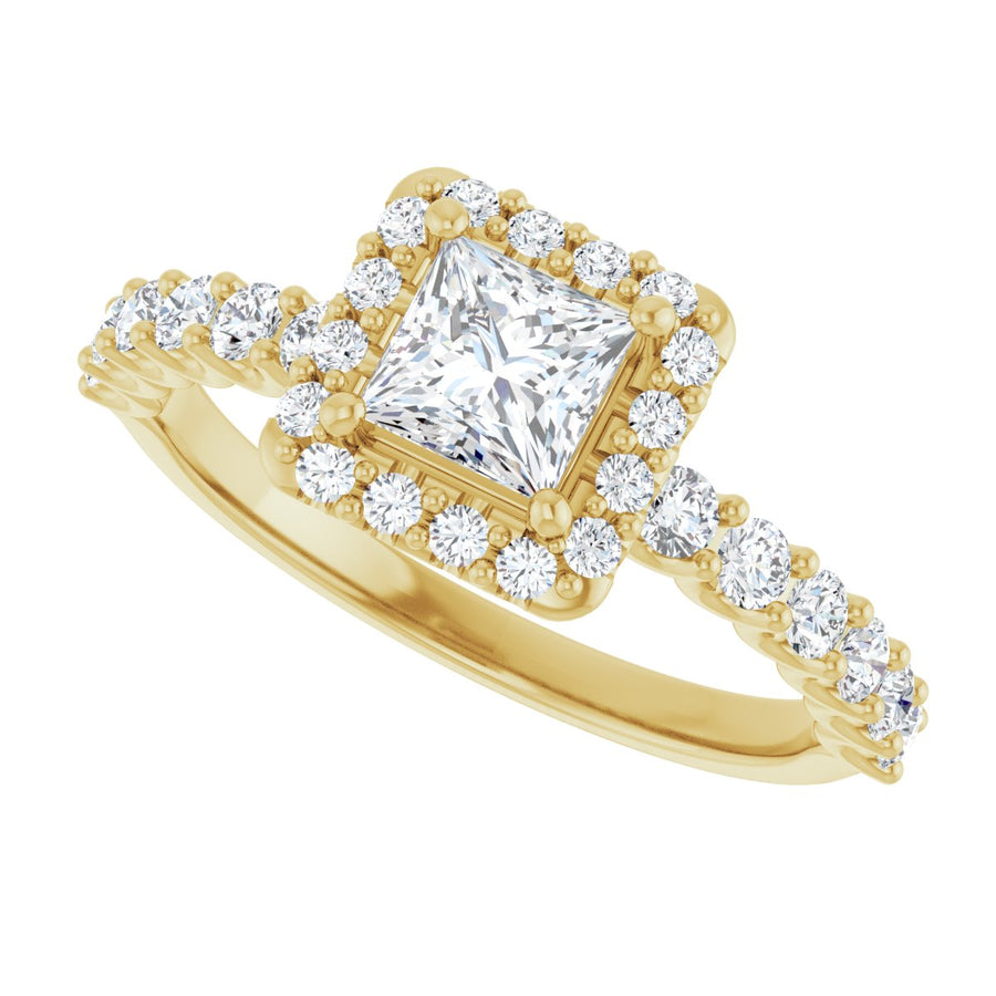 Square Halo-Style Engagement Ring Semi-Mount - gallery - Series 123562