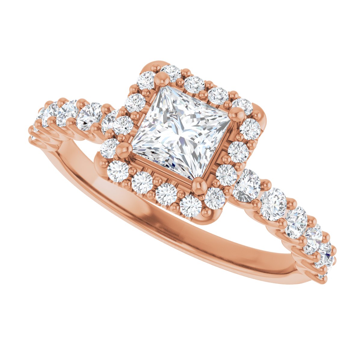 Square Halo-Style Engagement Ring Semi-Mount - gallery - Series 123562
