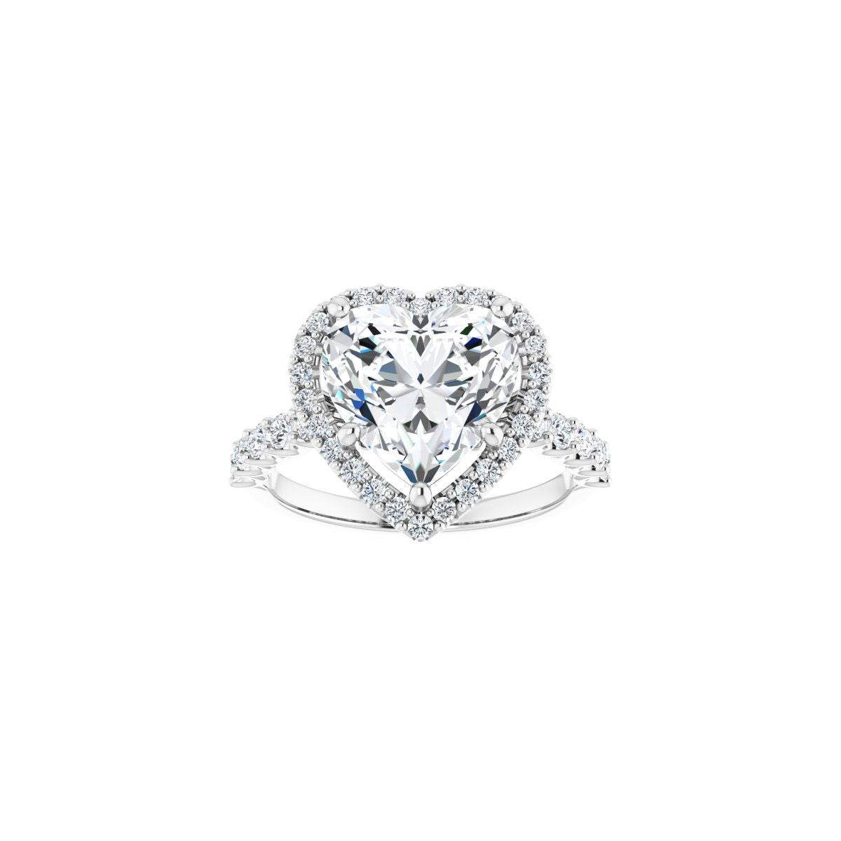 Heart Halo-Style Engagement Ring Semi-Mount - gallery - Series 123562