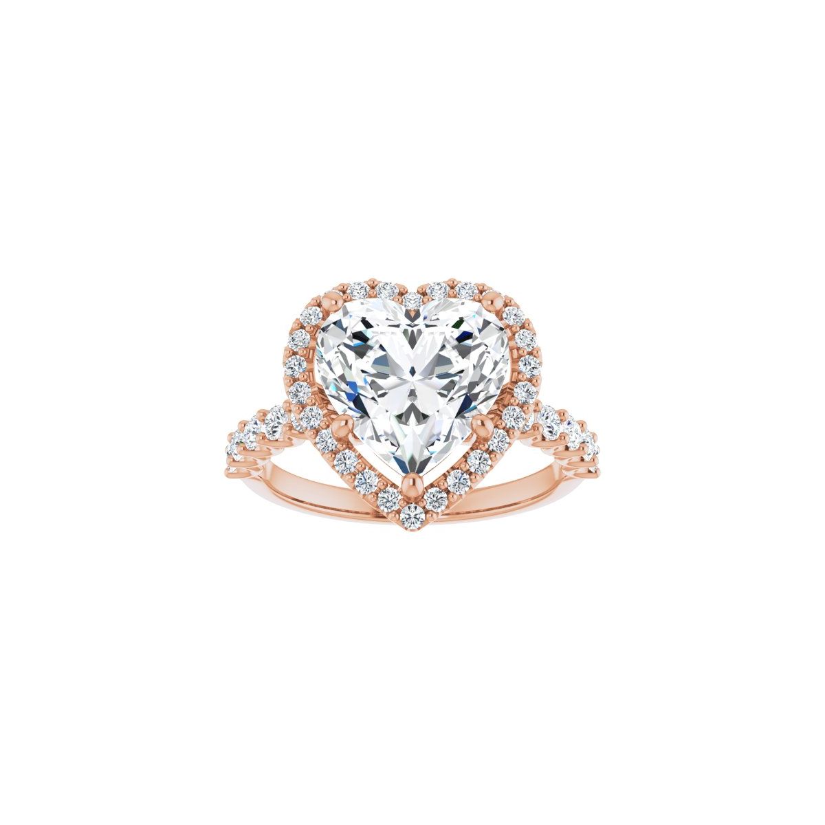 Heart Halo-Style Engagement Ring Semi-Mount - gallery - Series 123562