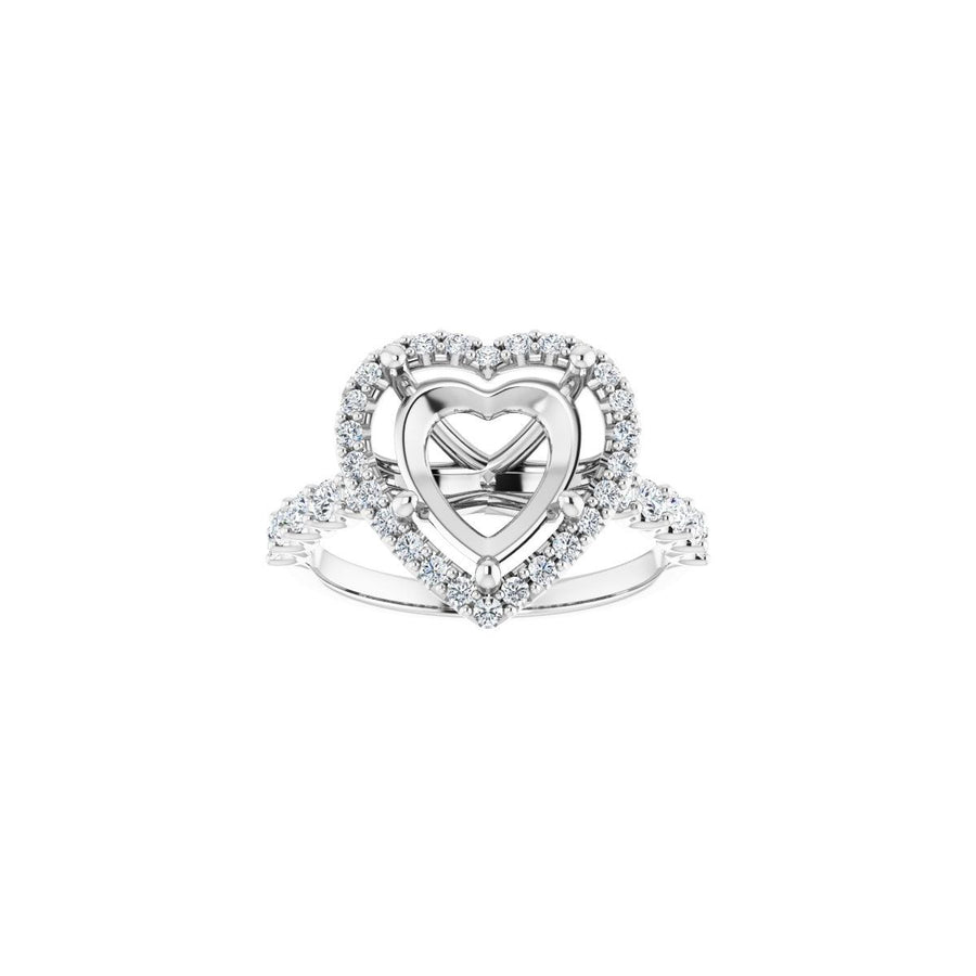Heart Halo-Style Engagement Ring Semi-Mount - gallery - Series 123562