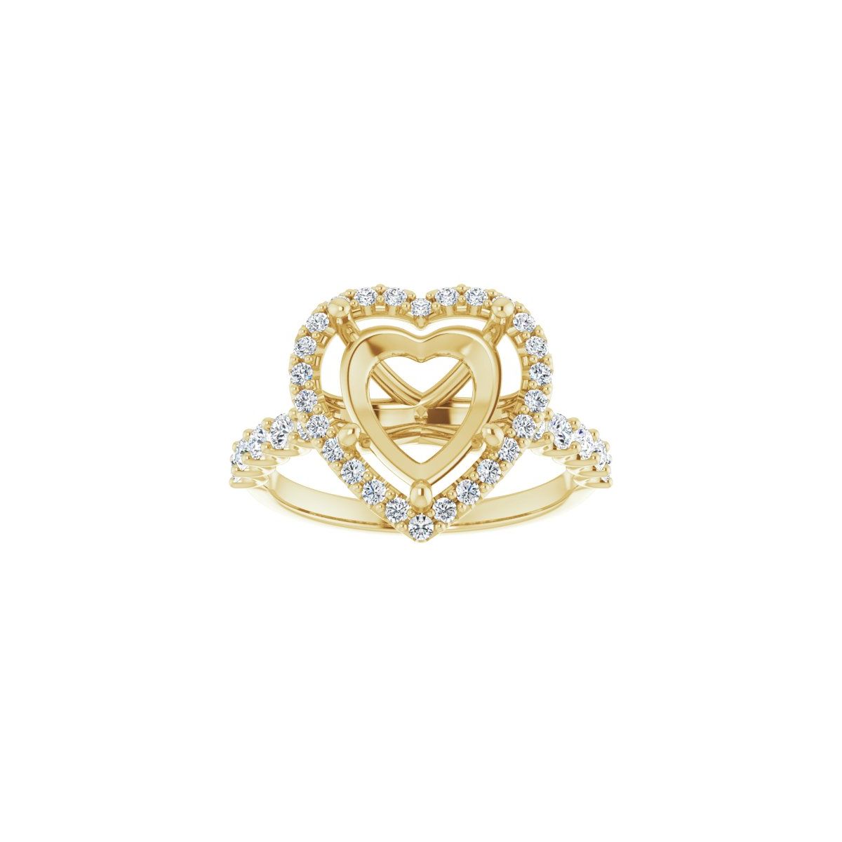 Heart Halo-Style Engagement Ring Semi-Mount - gallery - Series 123562