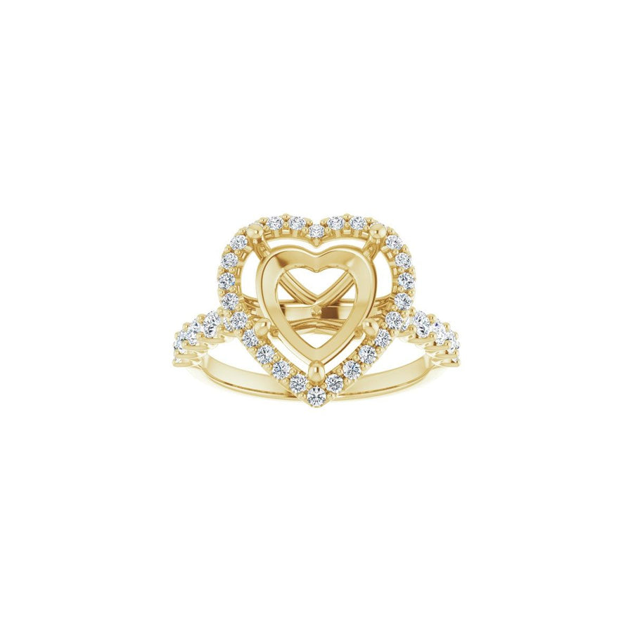 Heart Halo-Style Engagement Ring Semi-Mount - gallery - Series 123562
