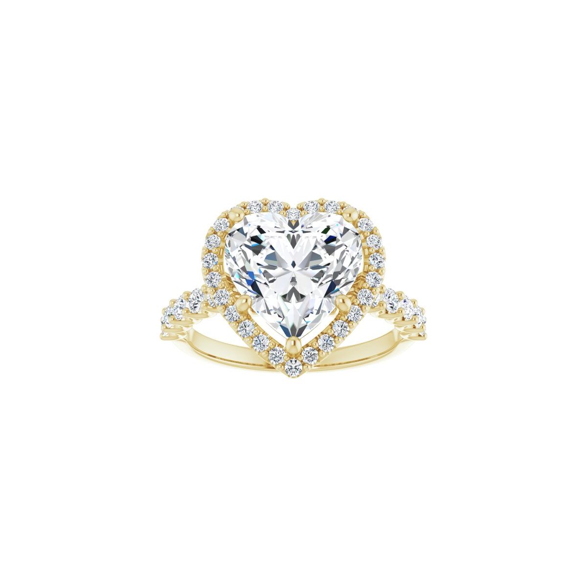 Heart Halo-Style Engagement Ring Semi-Mount - gallery - Series 123562