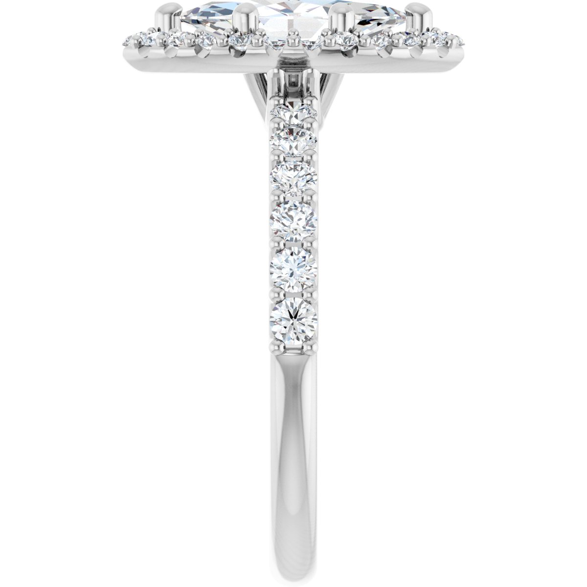 Marquise Halo-Style Engagement Ring Semi-Mount - gallery - Series 123562