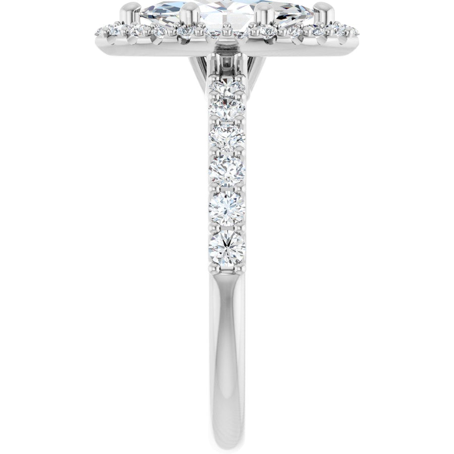 Marquise Halo-Style Engagement Ring Semi-Mount - gallery - Series 123562