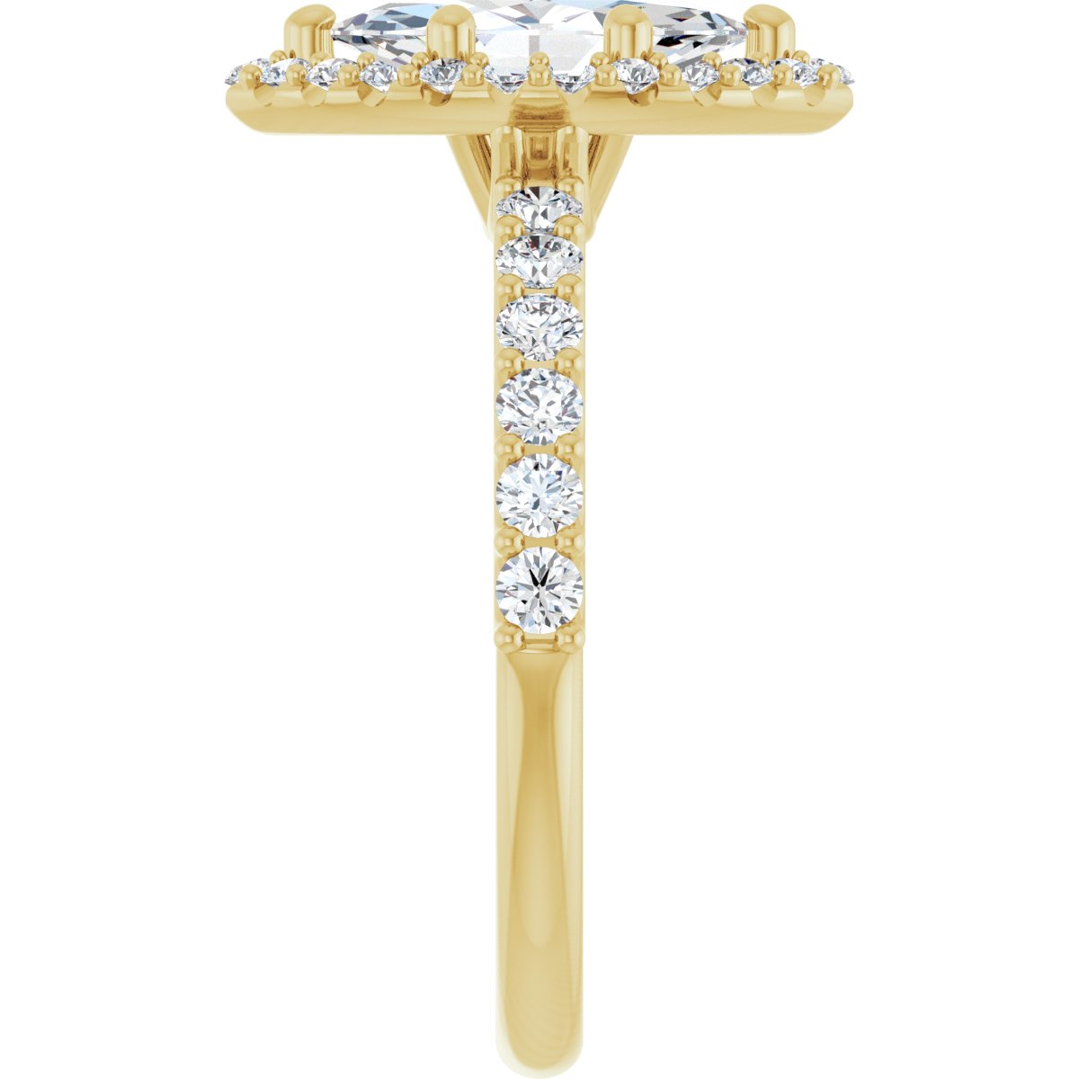 Marquise Halo-Style Engagement Ring Semi-Mount - gallery - Series 123562