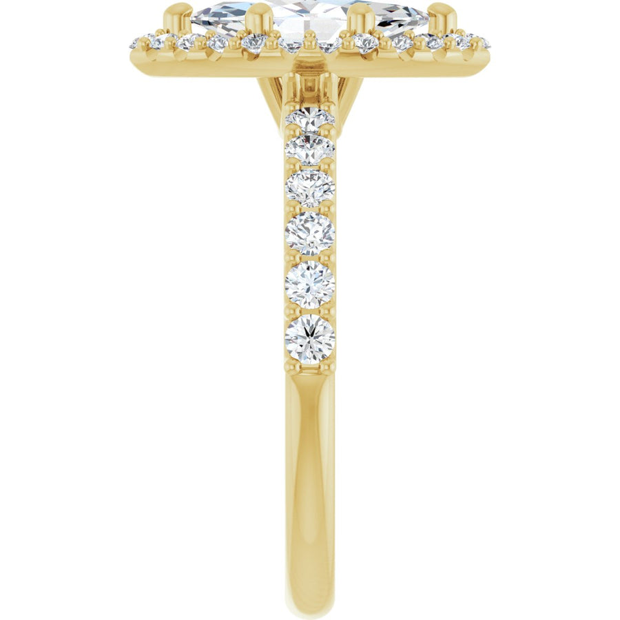 Marquise Halo-Style Engagement Ring Semi-Mount - gallery - Series 123562