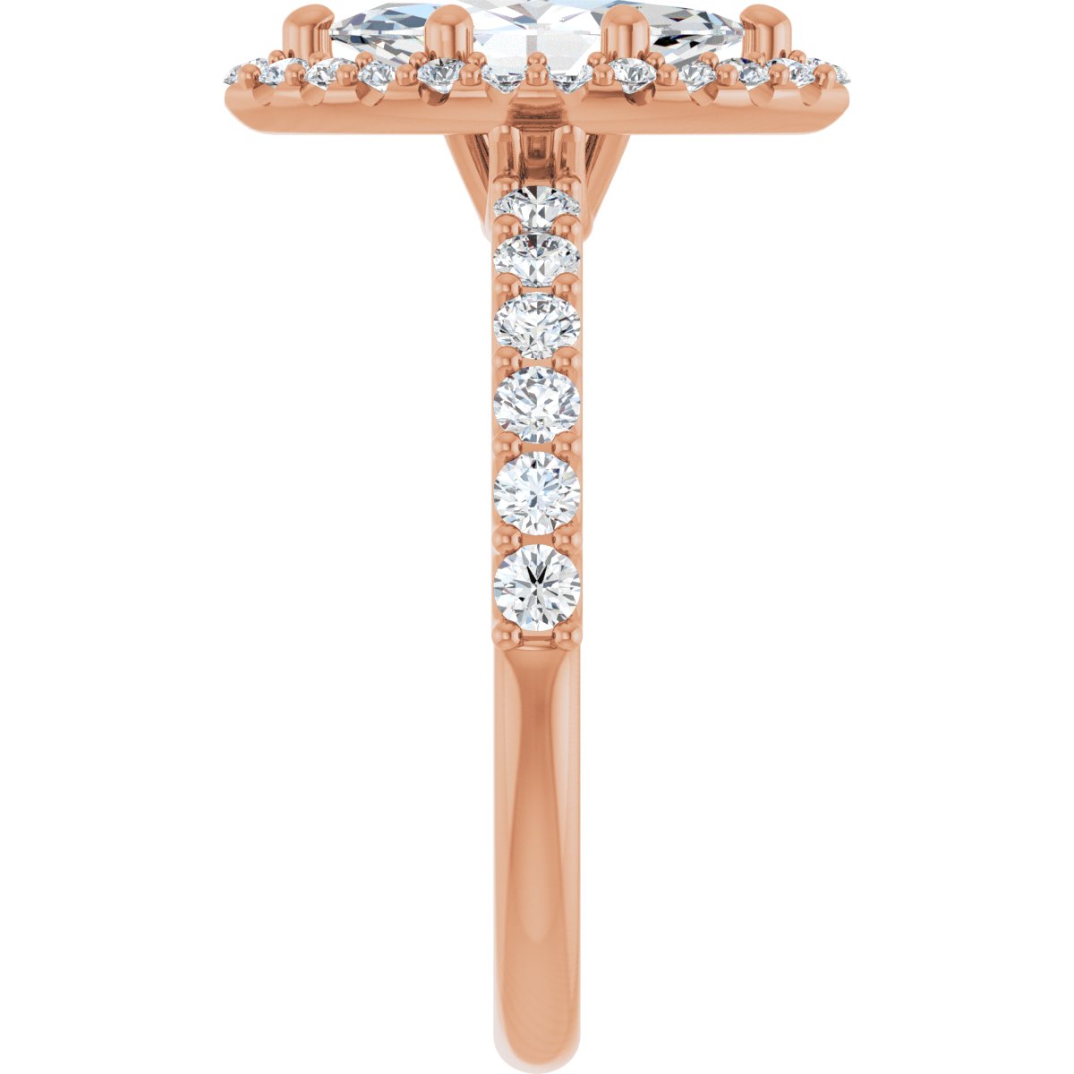 Marquise Halo-Style Engagement Ring Semi-Mount - gallery - Series 123562