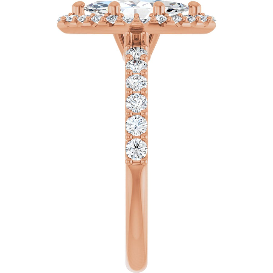 Marquise Halo-Style Engagement Ring Semi-Mount - gallery - Series 123562