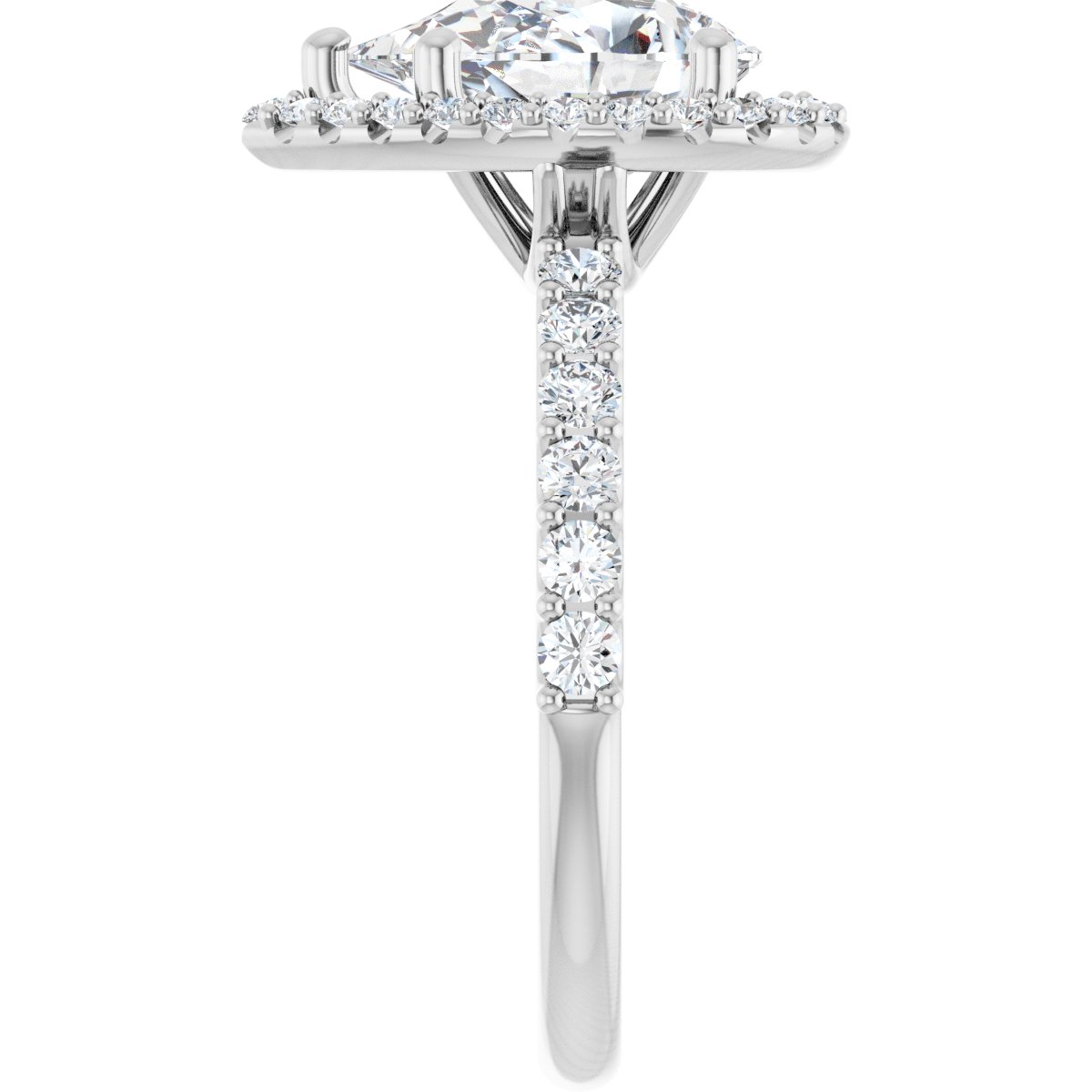Pear Halo-Style Engagement Ring Semi-Mount - gallery - Series 123562