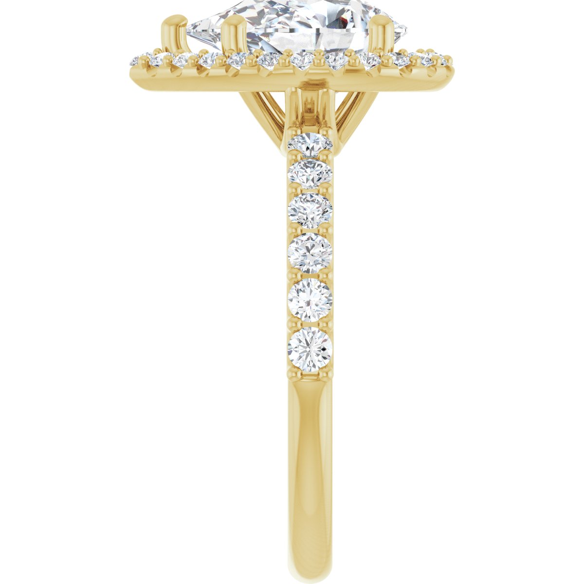 Pear Halo-Style Engagement Ring Semi-Mount - gallery - Series 123562