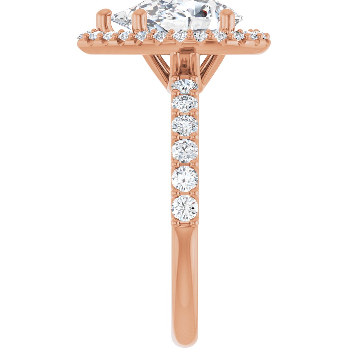 Pear Halo-Style Engagement Ring Semi-Mount - gallery - Series 123562