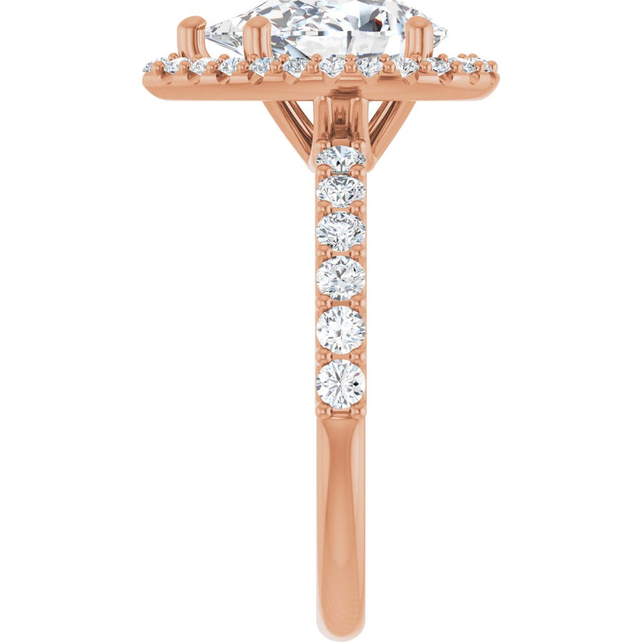 Pear Halo-Style Engagement Ring Semi-Mount - gallery - Series 123562