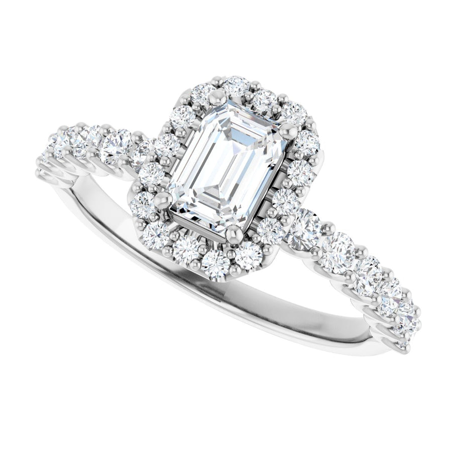 Emerald Halo-Style Engagement Ring Semi-Mount - gallery - Series 123562