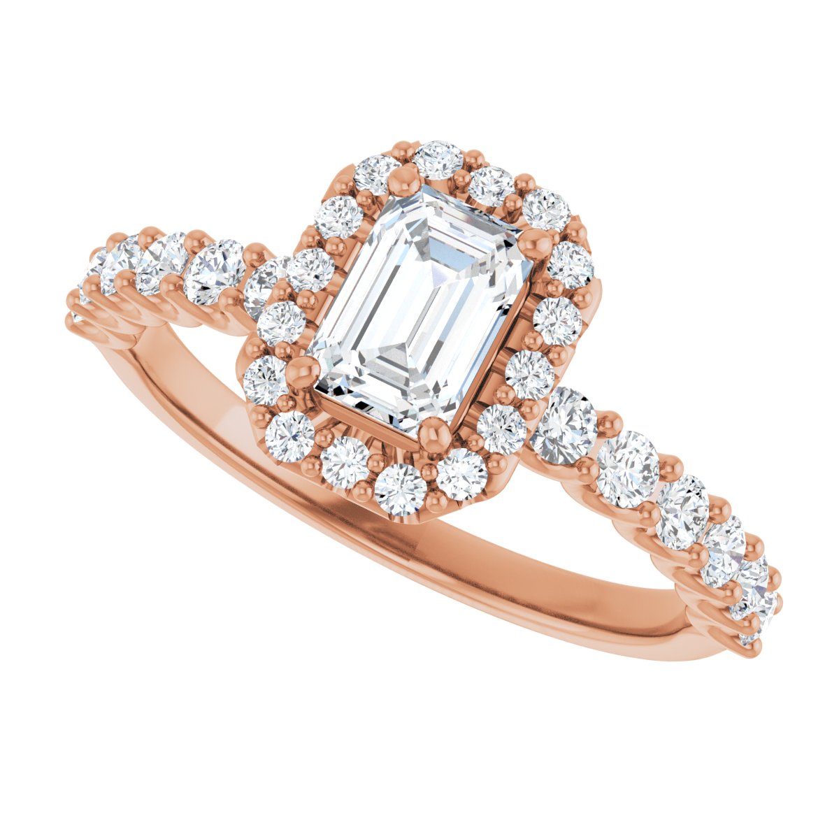 Emerald Halo-Style Engagement Ring Semi-Mount - gallery - Series 123562