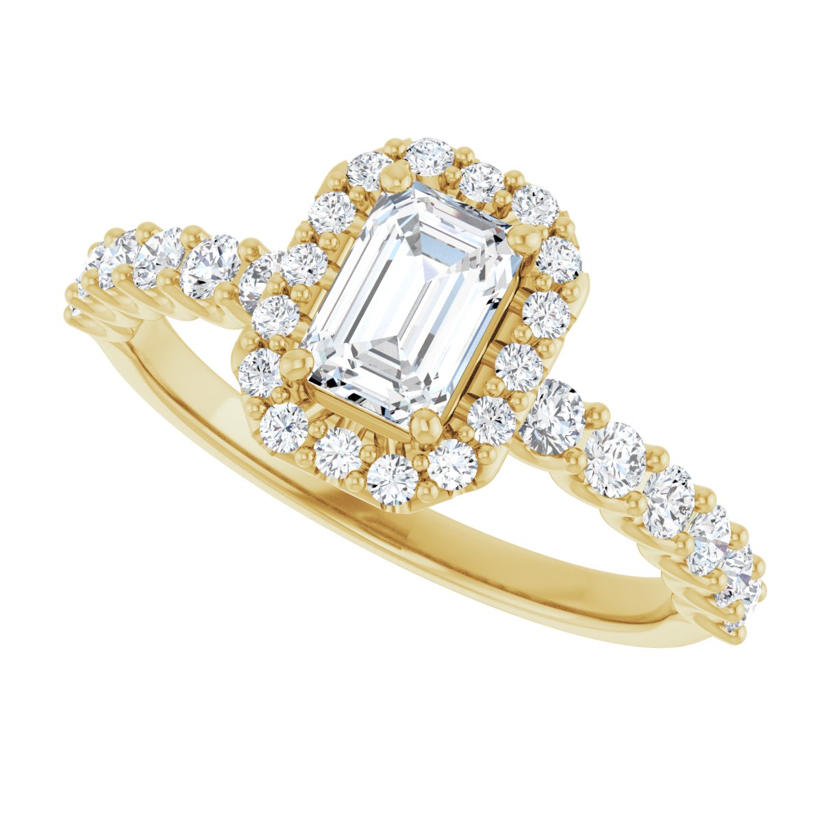 Emerald Halo-Style Engagement Ring Semi-Mount - gallery - Series 123562