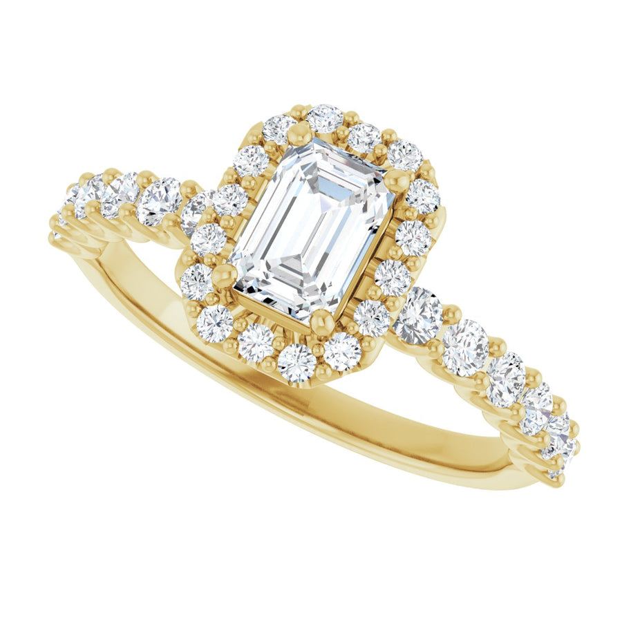 Emerald Halo-Style Engagement Ring Semi-Mount - gallery - Series 123562