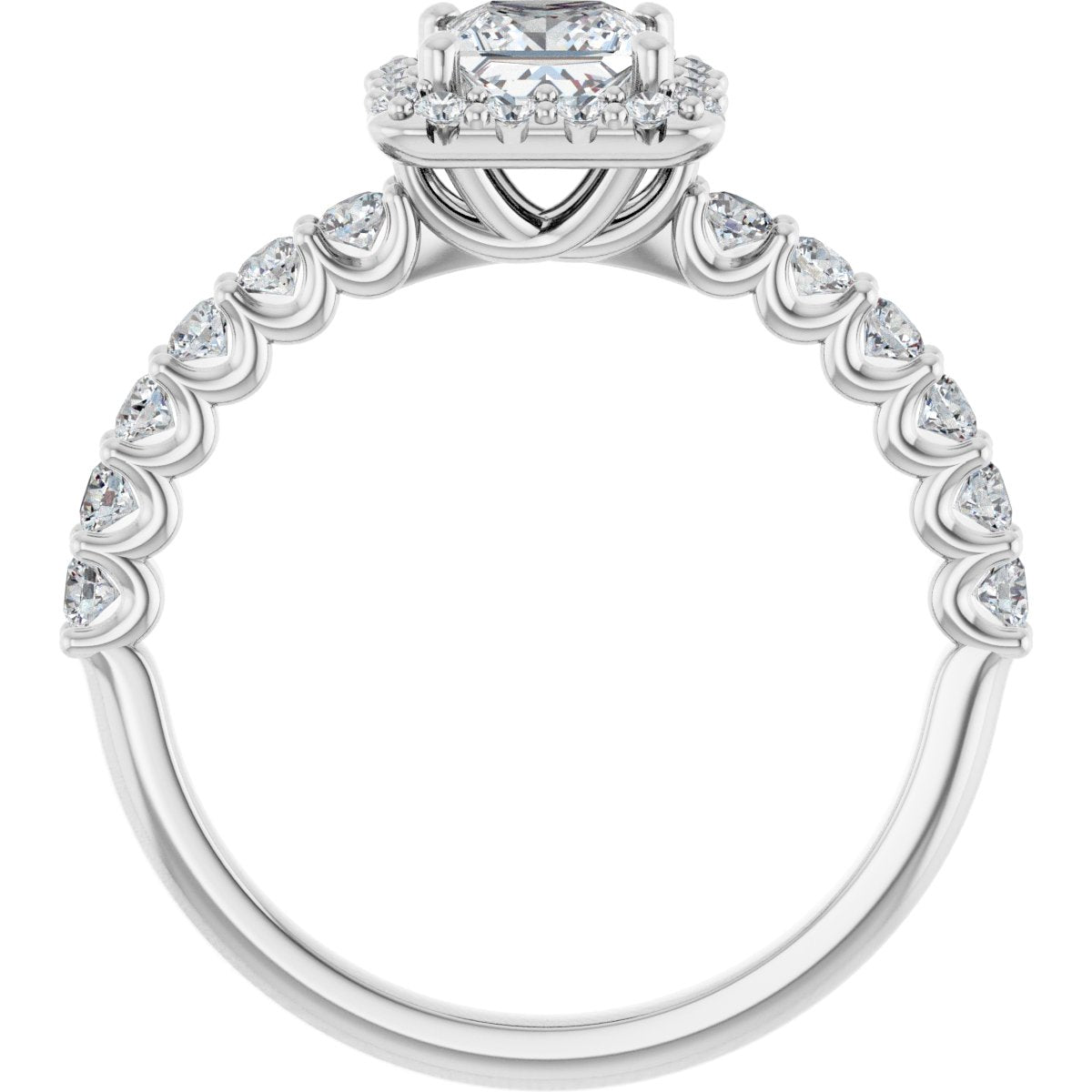 Square Halo-Style Engagement Ring Semi-Mount - gallery - Series 123562