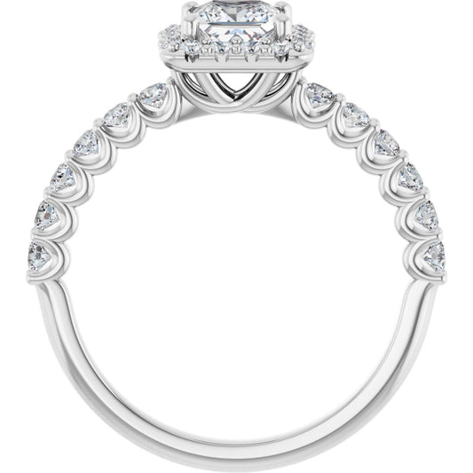 Square Halo-Style Engagement Ring Semi-Mount - gallery - Series 123562
