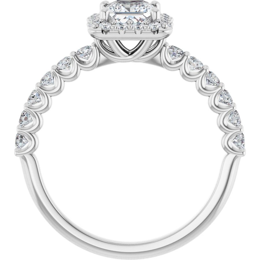 Square Halo-Style Engagement Ring Semi-Mount - gallery - Series 123562