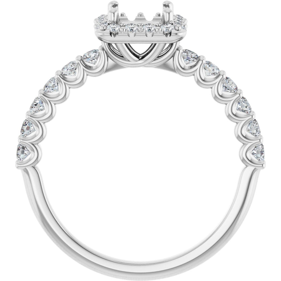 Square Halo-Style Engagement Ring Semi-Mount - gallery - Series 123562