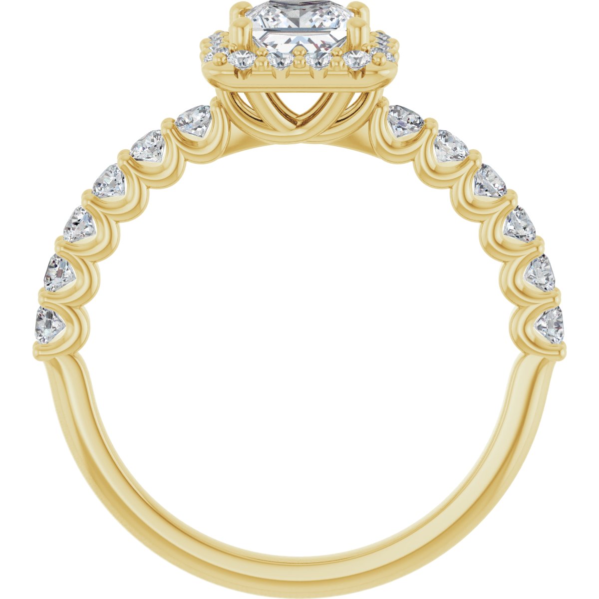 Square Halo-Style Engagement Ring Semi-Mount - gallery - Series 123562