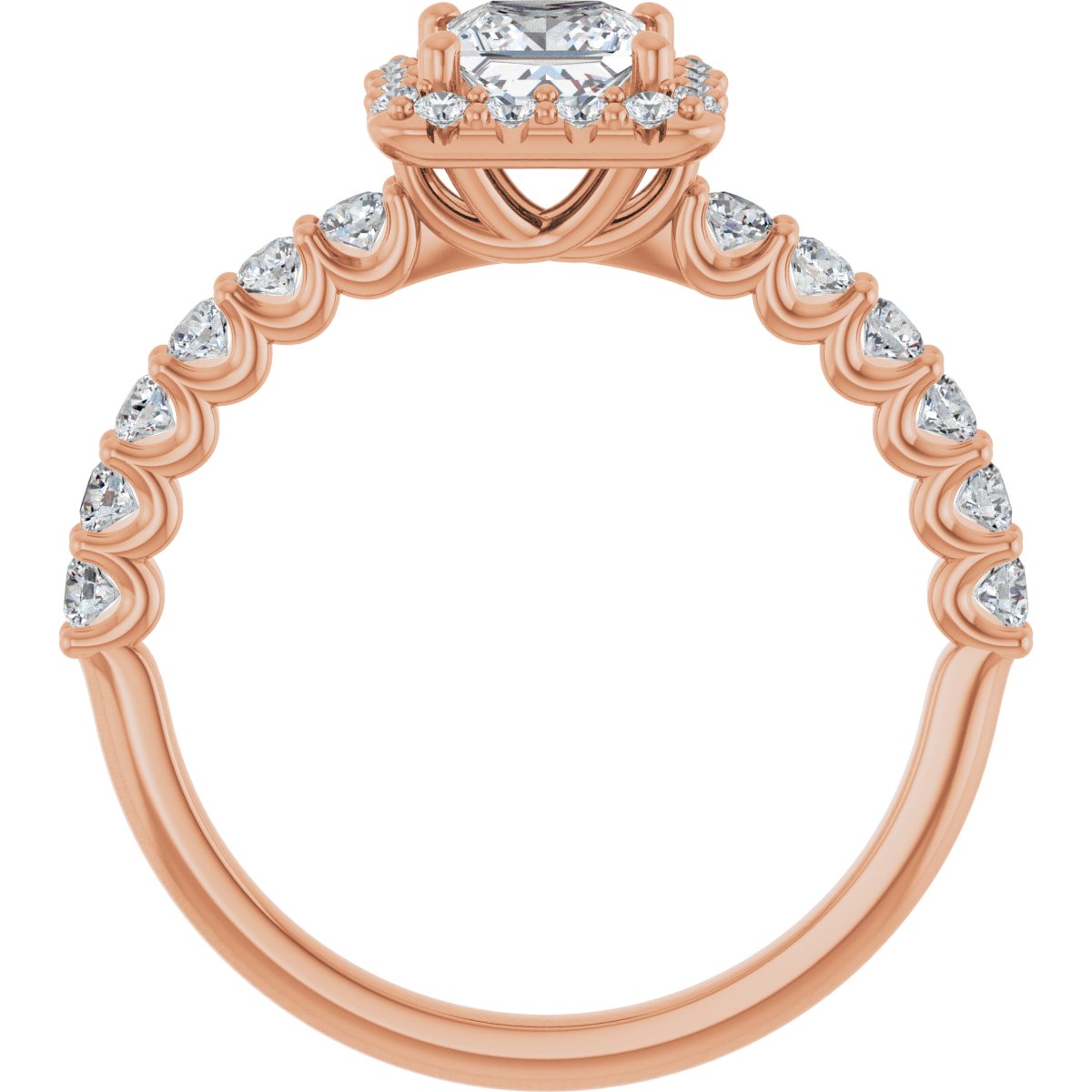 Square Halo-Style Engagement Ring Semi-Mount - gallery - Series 123562
