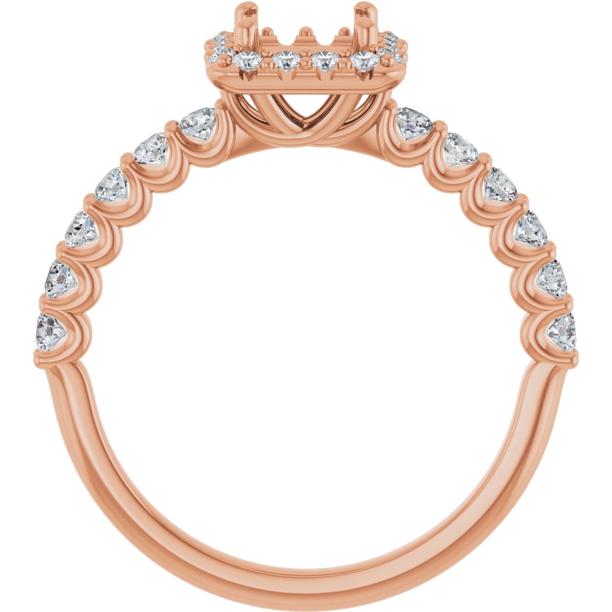 Square Halo-Style Engagement Ring Semi-Mount - gallery - Series 123562