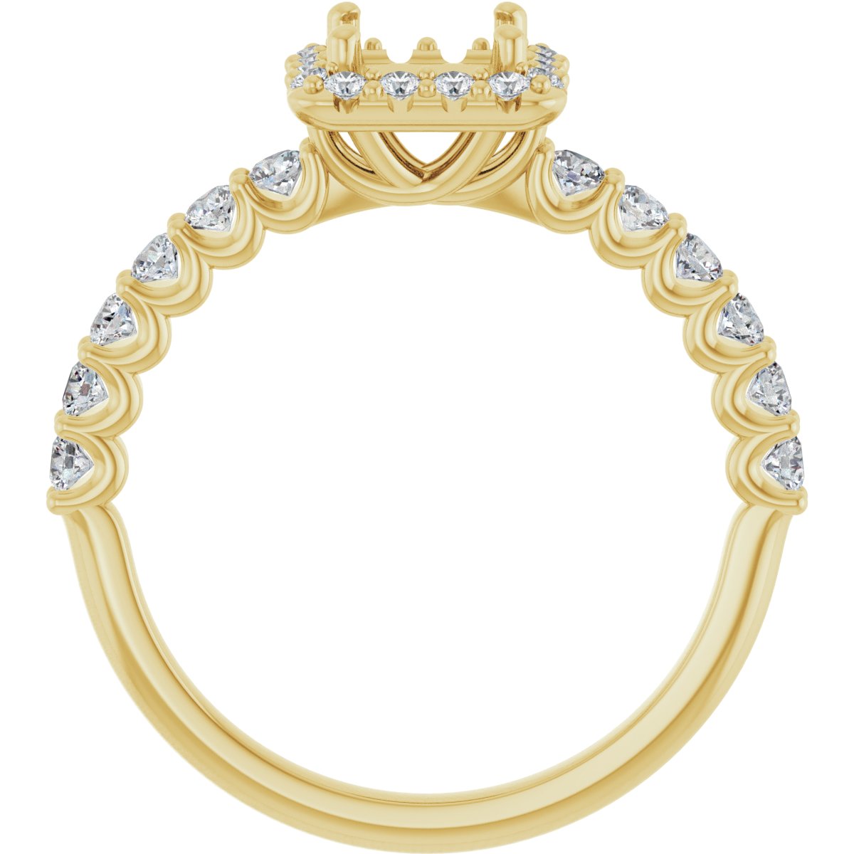 Square Halo-Style Engagement Ring Semi-Mount - gallery - Series 123562
