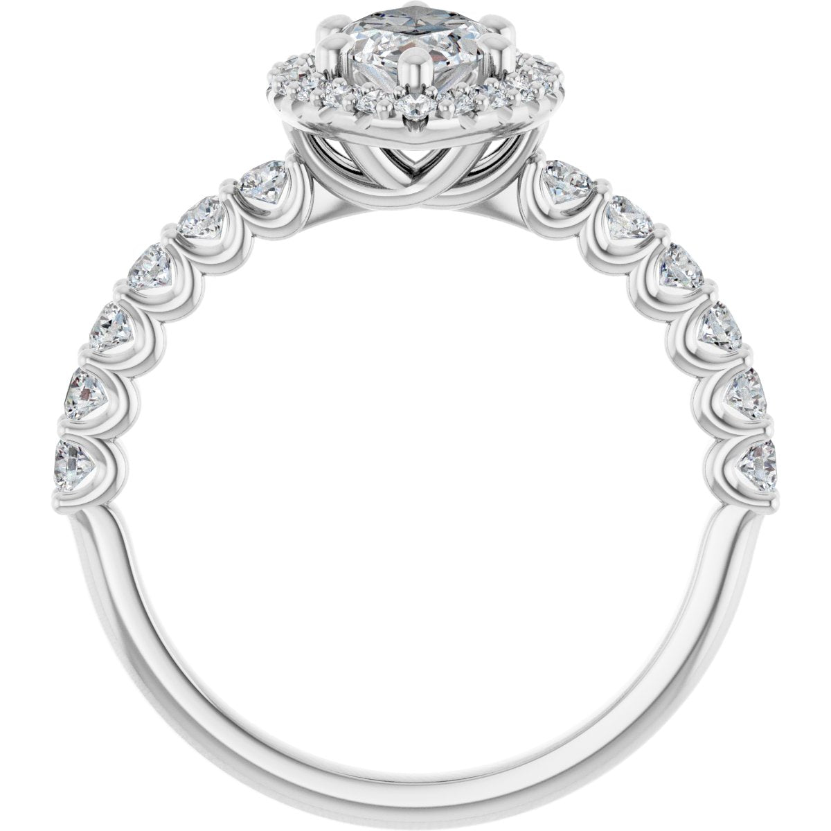 Marquise Halo-Style Engagement Ring Semi-Mount - gallery - Series 123562