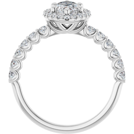 Marquise Halo-Style Engagement Ring Semi-Mount - gallery - Series 123562