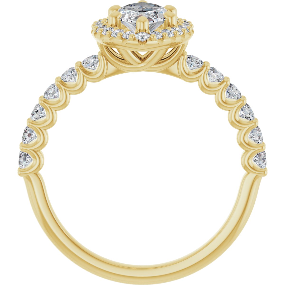 Marquise Halo-Style Engagement Ring Semi-Mount - gallery - Series 123562