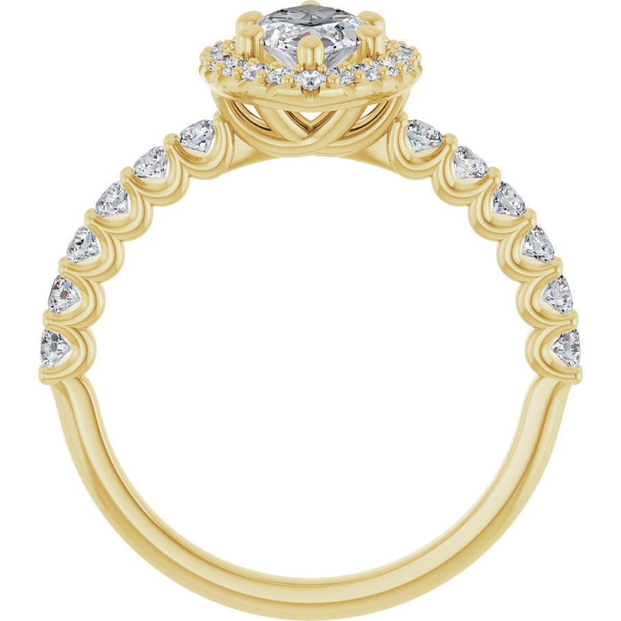 Marquise Halo-Style Engagement Ring Semi-Mount - gallery - Series 123562