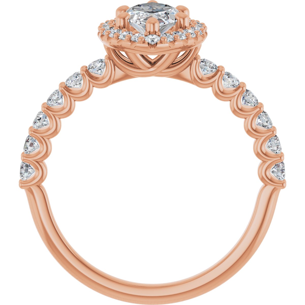 Marquise Halo-Style Engagement Ring Semi-Mount - gallery - Series 123562
