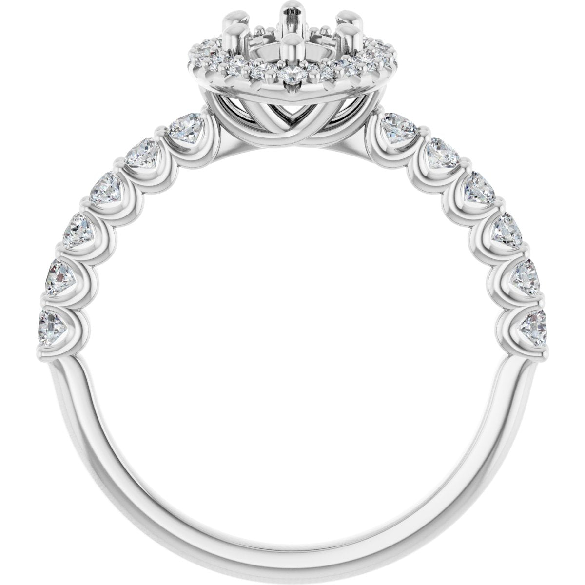 Marquise Halo-Style Engagement Ring Semi-Mount - gallery - Series 123562