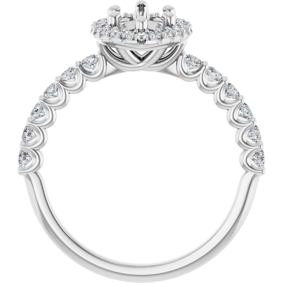Marquise Halo-Style Engagement Ring Semi-Mount - gallery - Series 123562